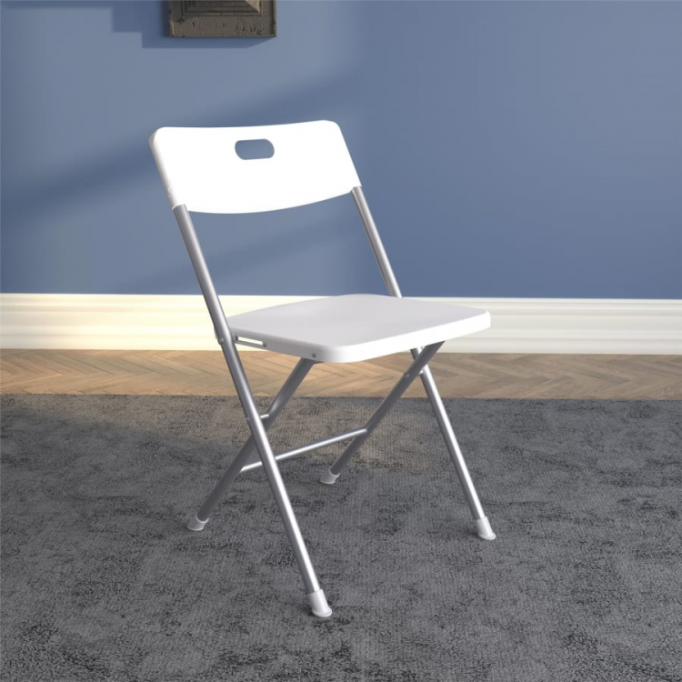 White Resin folding chair